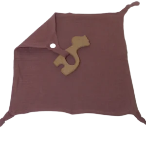 doudou en gaze de coton avec son anneau de dention